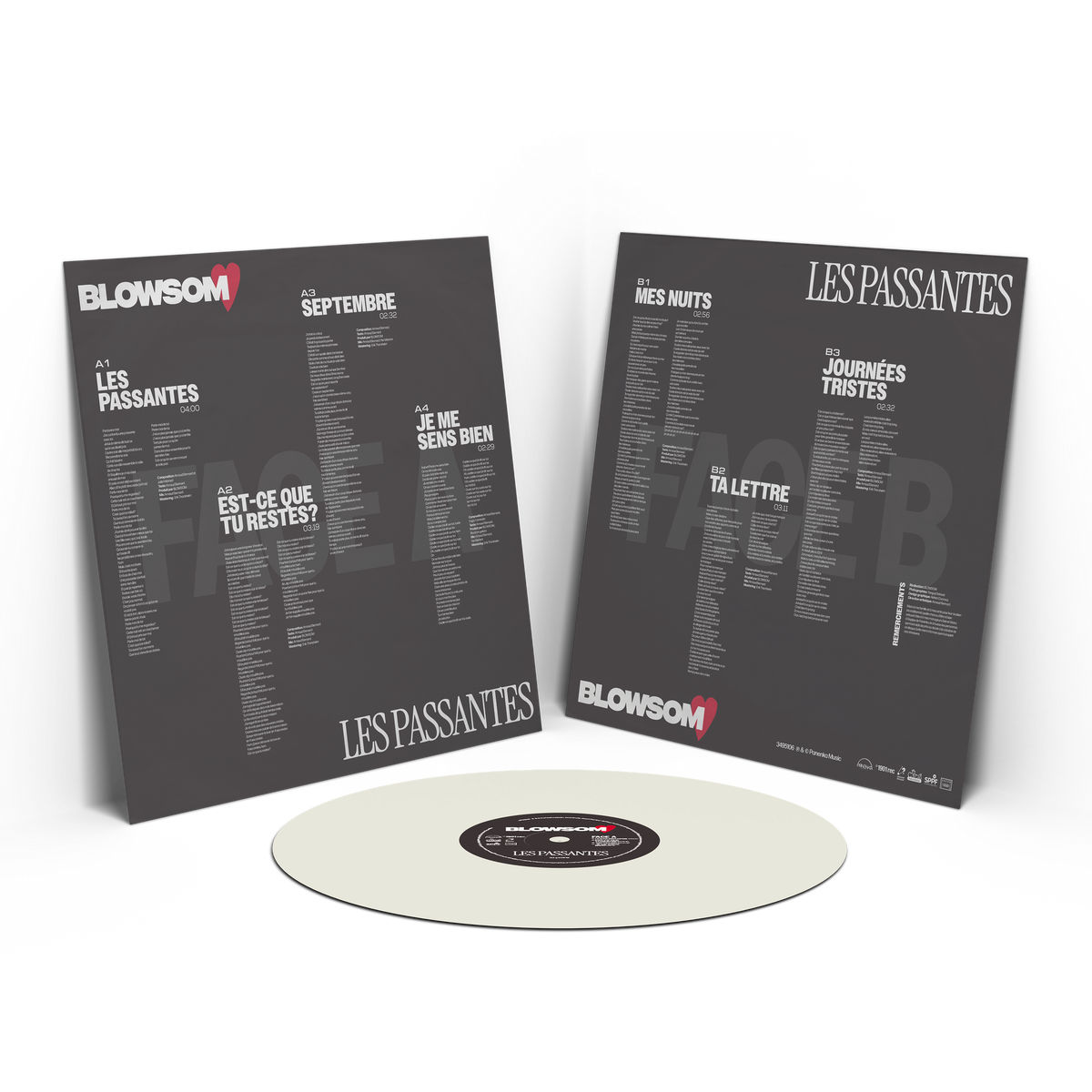 Vinyle blanc crème "LES PASSANTES" + planche d'autocollants offerte