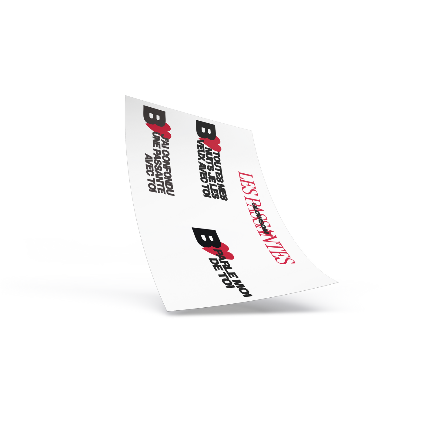 Pack Vinyle blanc crème + T-shirt "LES PASSANTES" + planche d'autocollants offerte