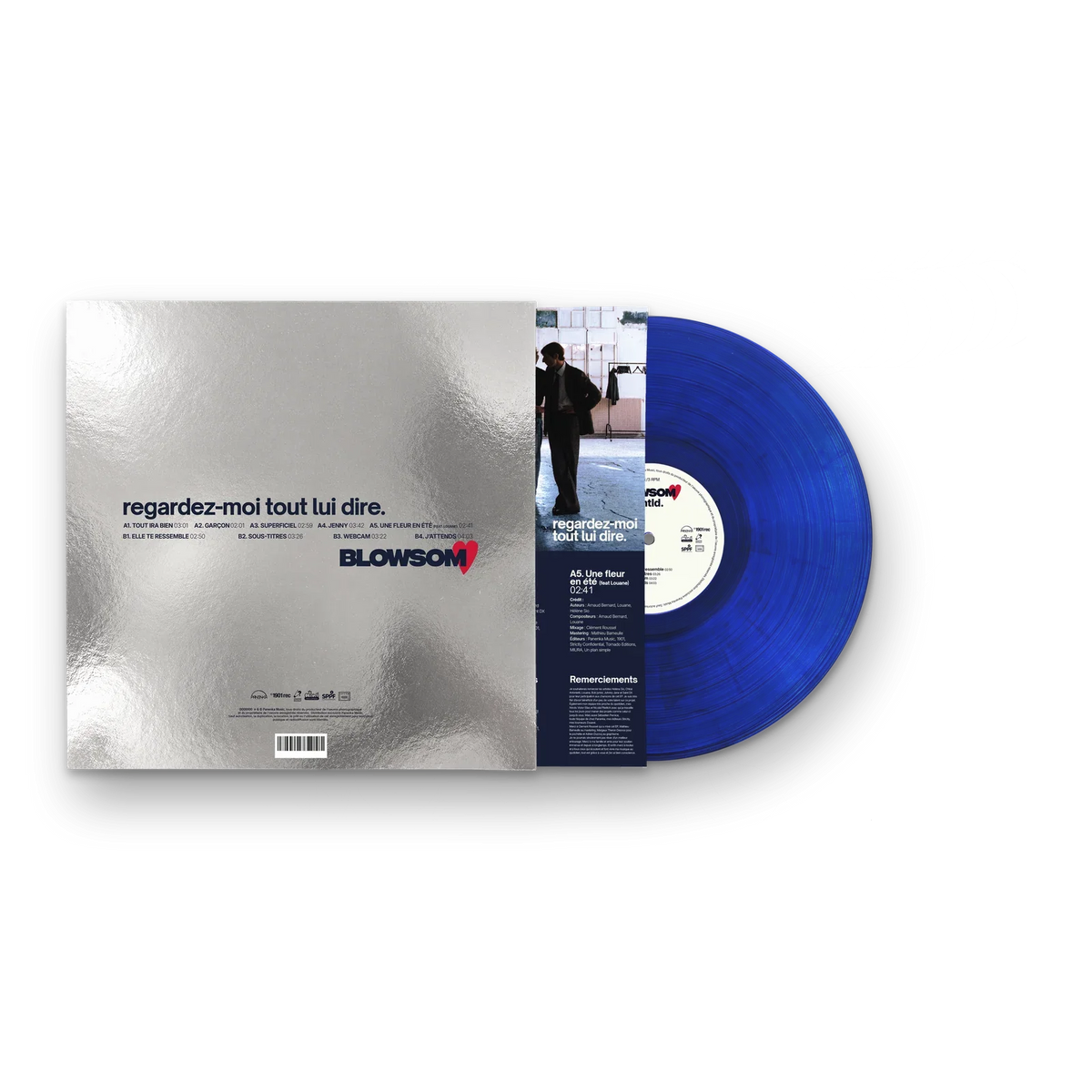 Dos du fourreau, pochette et vinyle